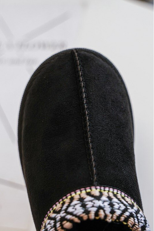 Chaussons pour enfants d'un modèle résistant à réchauffer de couleur noire Olivane
