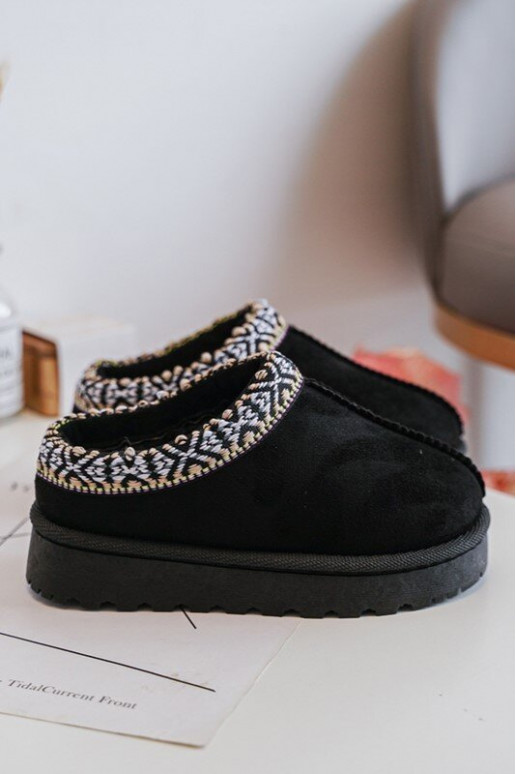 Kinderpantoffels van het resistente model om te verwarmen in de zwarte kleur Olivane