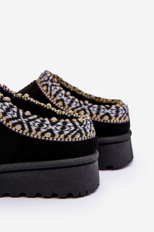 Chaussons pour enfants d'un modèle résistant à réchauffer de couleur noire Olivane