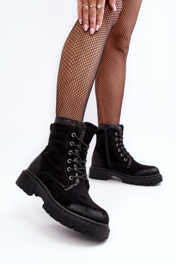 Bottines décorées avec fermetures éclair de couleur noire Santelia 2