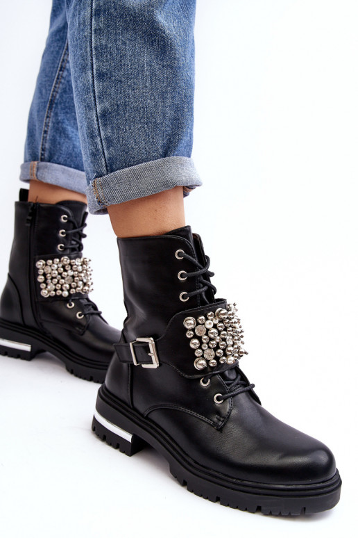 bottes chauffantes Décorées couleur noir Lennen