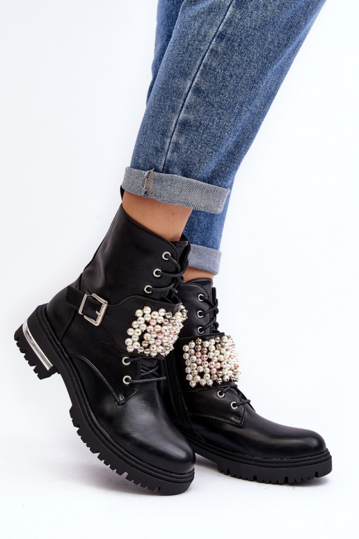 bottes chauffantes Bottes Bottes Décorées couleur noire Venizi