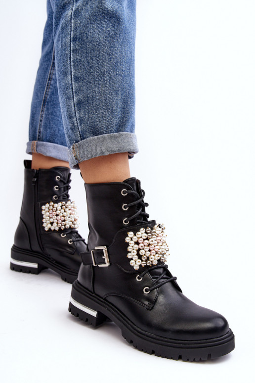 bottes chauffantes Bottes Bottes Décorées couleur noire Venizi