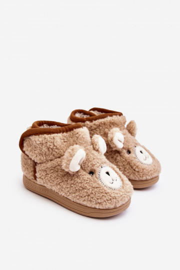Chaussons enfant chaud beige Eberra