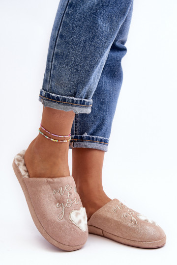 mit Glanz Hausschuhe rosa Geraja 2