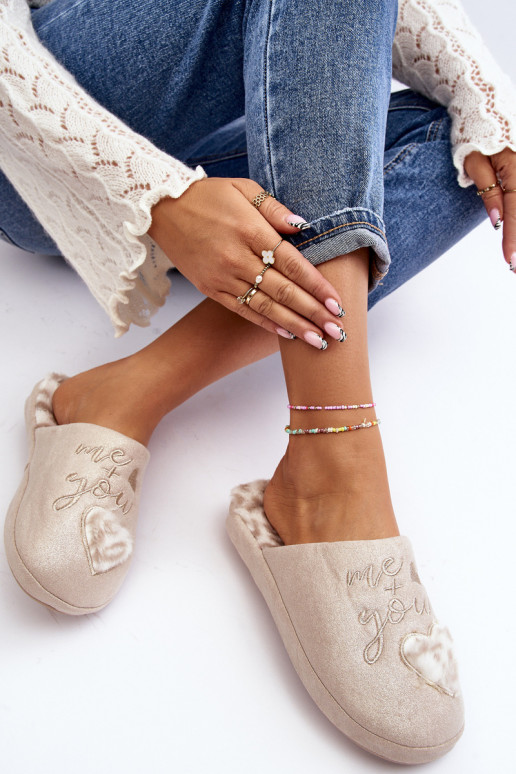 avec brillance Chaussons beige Geraja avec brillance Chaussons beige Geraja