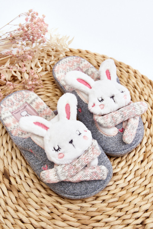 Chaussons enfant à semelle massive de couleur gris Dasca
