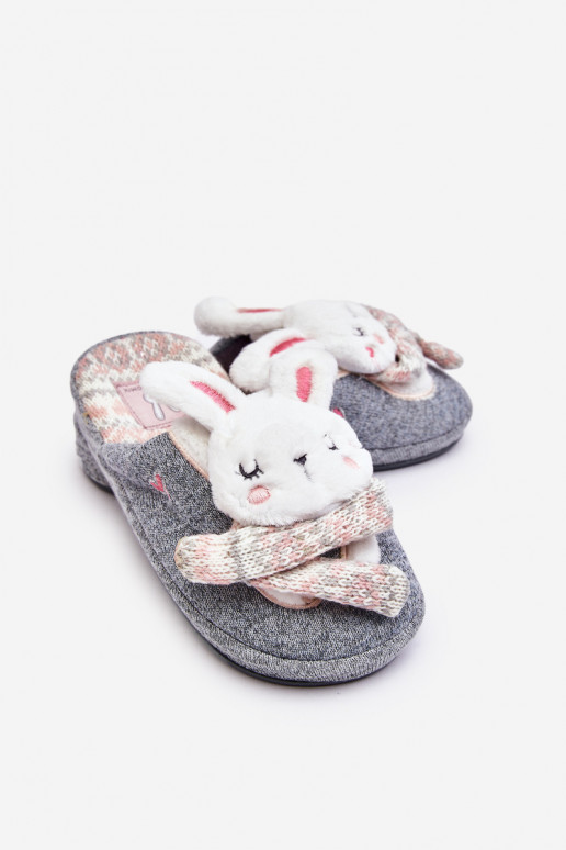 Chaussons enfant à semelle massive de couleur gris Dasca