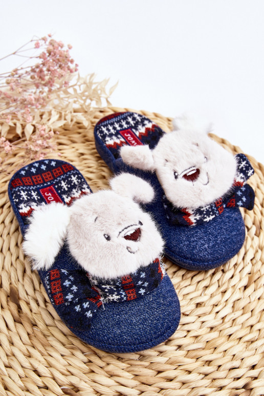 Chaussons enfant couleur bleu foncé Dasca