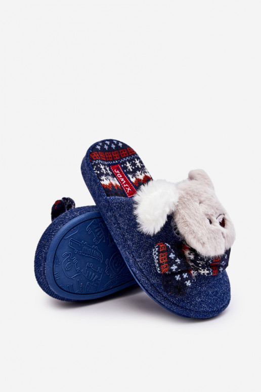 Chaussons enfant couleur bleu foncé Dasca