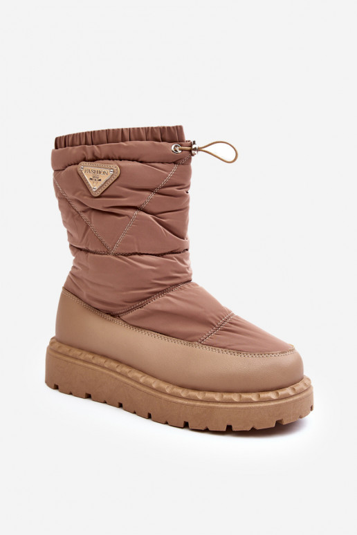 bottes de neige à semelle massive beige Lureta