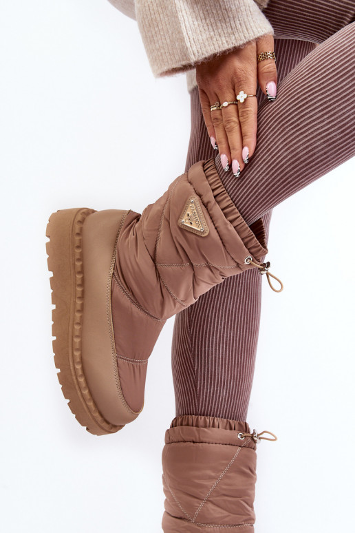 bottes de neige à semelle massive beige Lureta