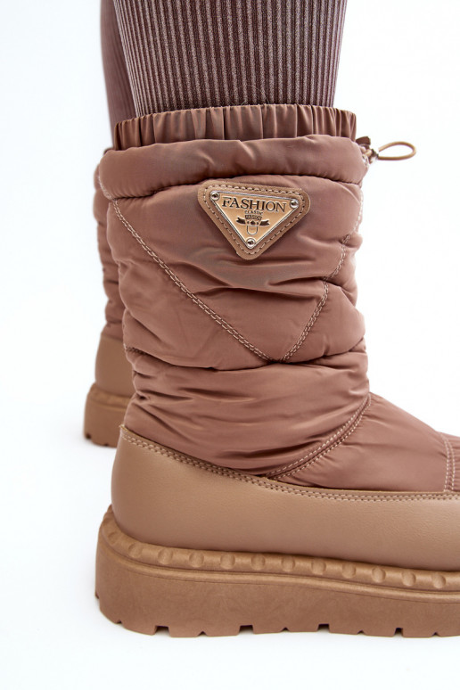 bottes de neige à semelle massive beige Lureta