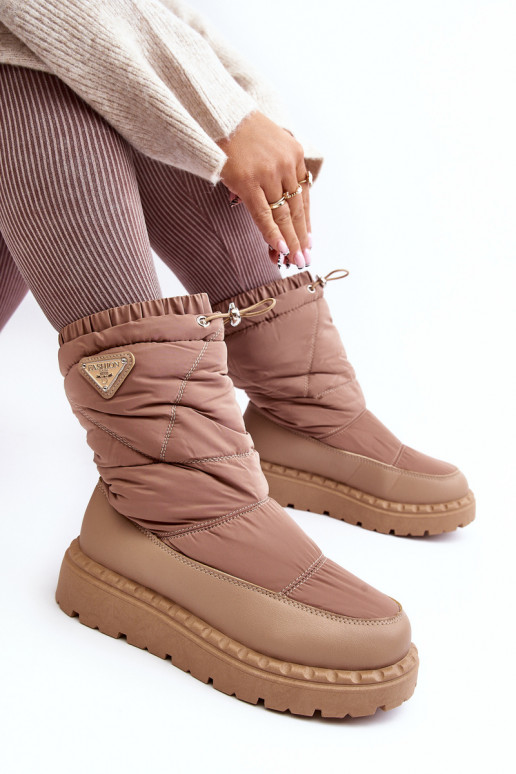 bottes de neige à semelle massive beige Lureta