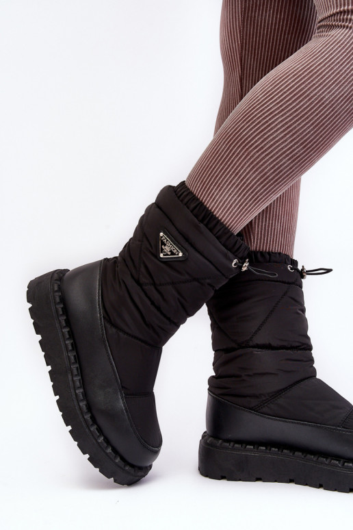 snowboots met massieve zool in zwarte kleur Lureta snowboots met massieve zool in zwarte kleur Lureta