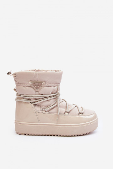 Schneestiefel mit Plateau und stylischen Details in Beige Fleure 2