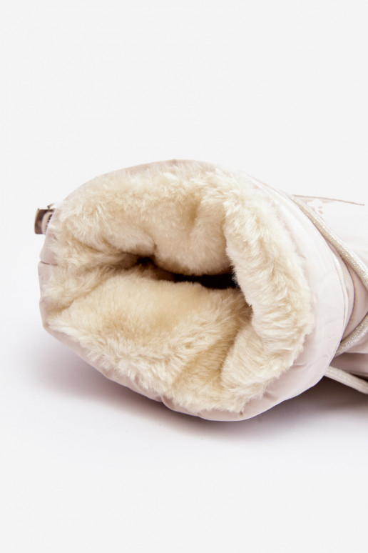 Schneestiefel mit Plateau und stylischen Details in Beige Fleure