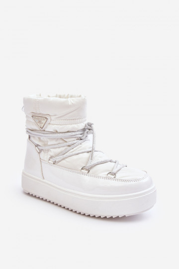 bottes de neige avec plateforme et détails élégants de couleur blanche Fleure