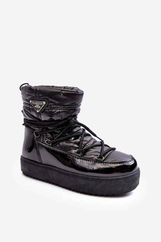bottes de neige avec plateforme et détails élégants en noir Fleure
