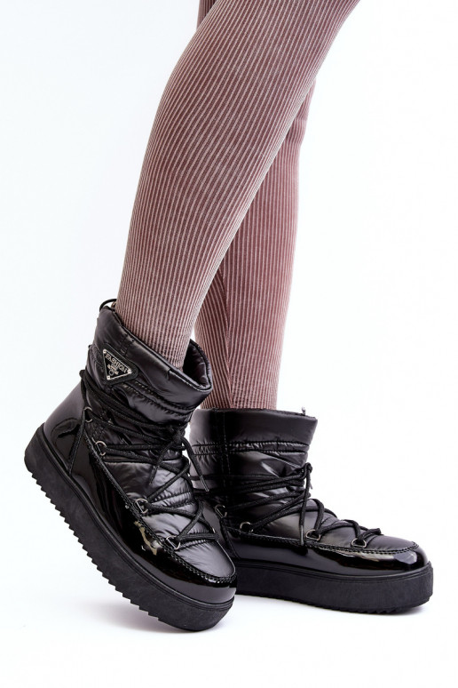 bottes de neige avec plateforme et détails élégants en noir Fleure