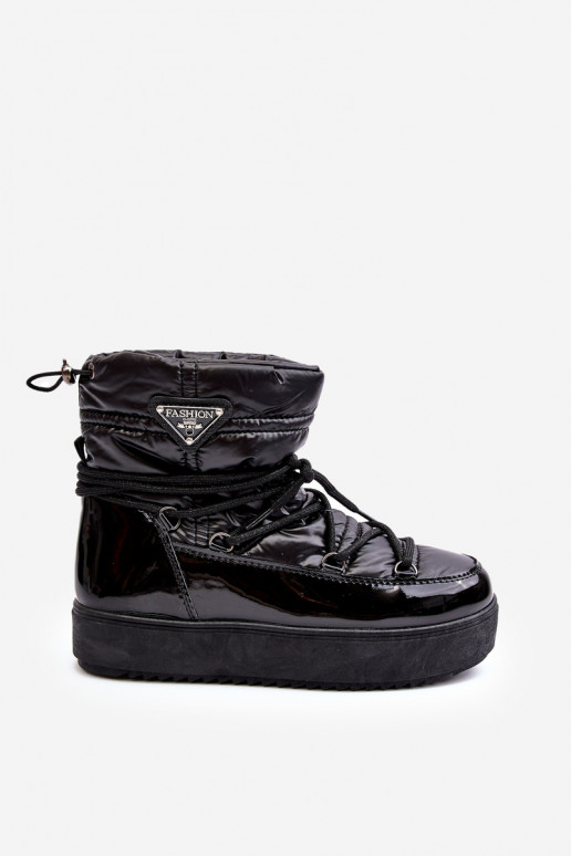 bottes de neige avec plateforme et détails élégants en noir Fleure
