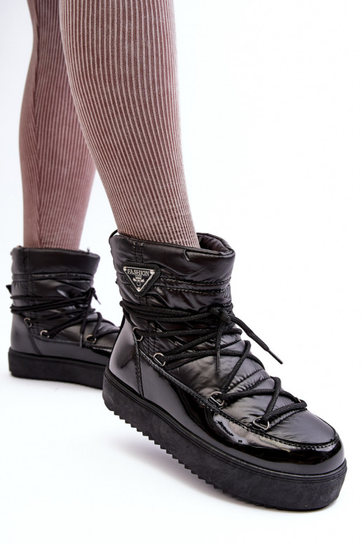 bottes de neige avec plateforme et détails élégants en noir Fleure
