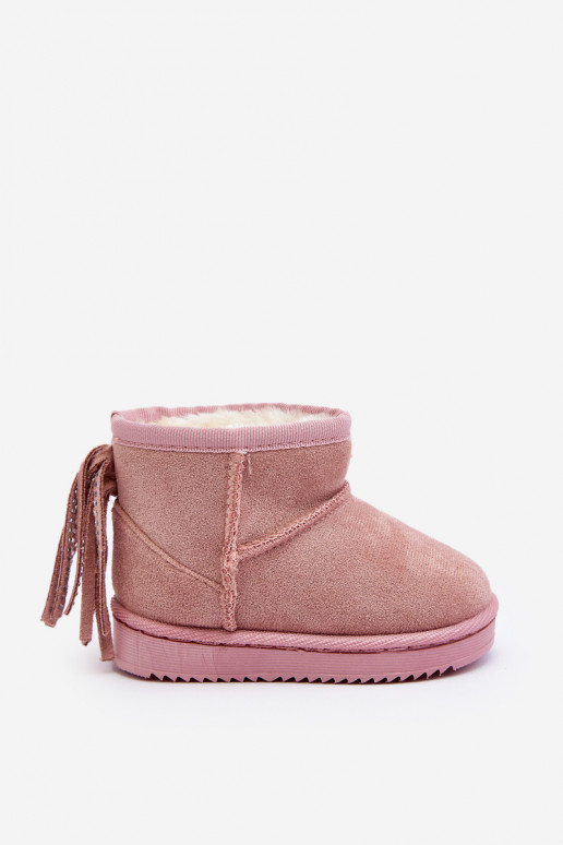 Bottes d'hiver chaudes pour enfants à franges rose Mikyla Bottes d'hiver chaudes pour enfants à franges rose Mikyla