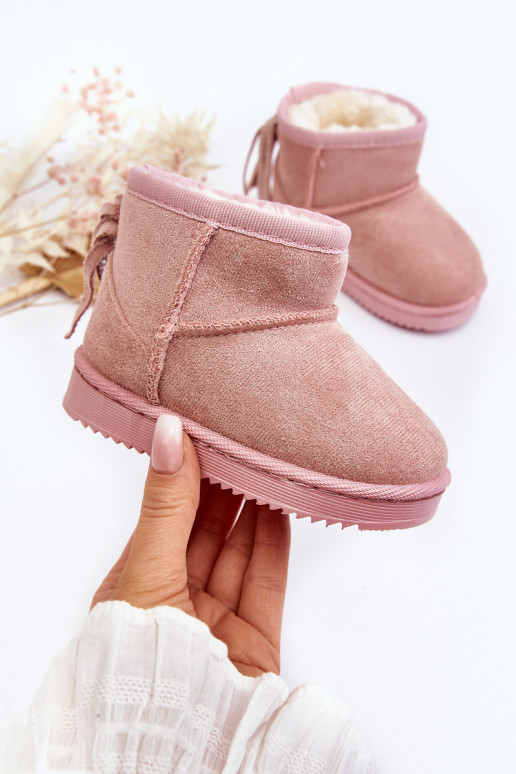 Bottes d'hiver chaudes pour enfants à franges rose Mikyla Bottes d'hiver chaudes pour enfants à franges rose Mikyla
