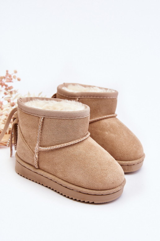 Bottes d'hiver chaudes pour enfants à franges beige Mikyla Bottes d'hiver chaudes pour enfants à franges beige Mikyla