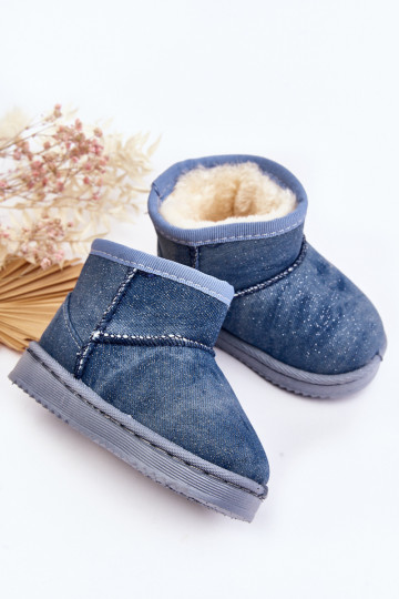 Bottes de neige pour enfants Bottes brillantes de couleur bleue Sulinne 2