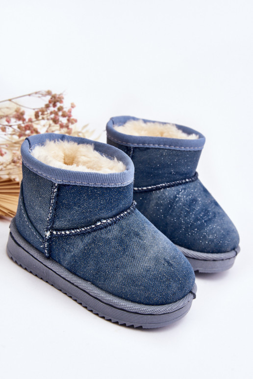 Kinder snowboots Laarzen met glans in de blauwe kleur Sulinne Kinder snowboots Laarzen met glans in de blauwe kleur Sulinne