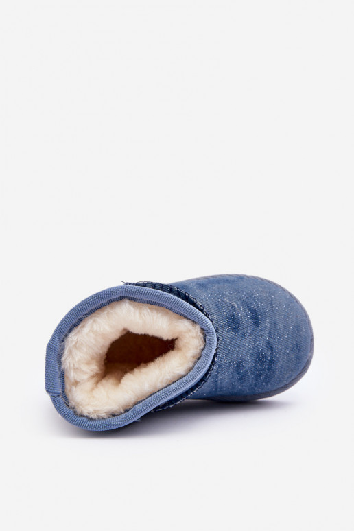 Bottes de neige pour enfants Bottes brillantes de couleur bleue Sulinne Bottes de neige pour enfants Bottes brillantes de couleur bleue Sulinne