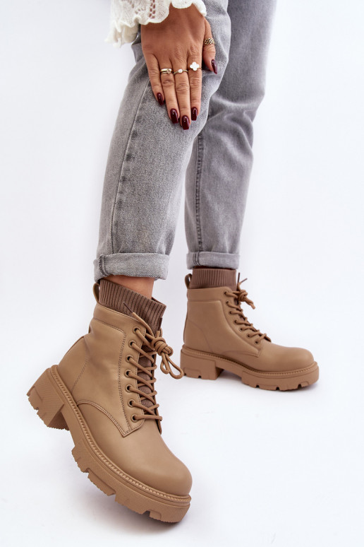 Schuhe Damenstiefel mit Sockensohle, beige Rivella Schuhe Damenstiefel mit Sockensohle, beige Rivella