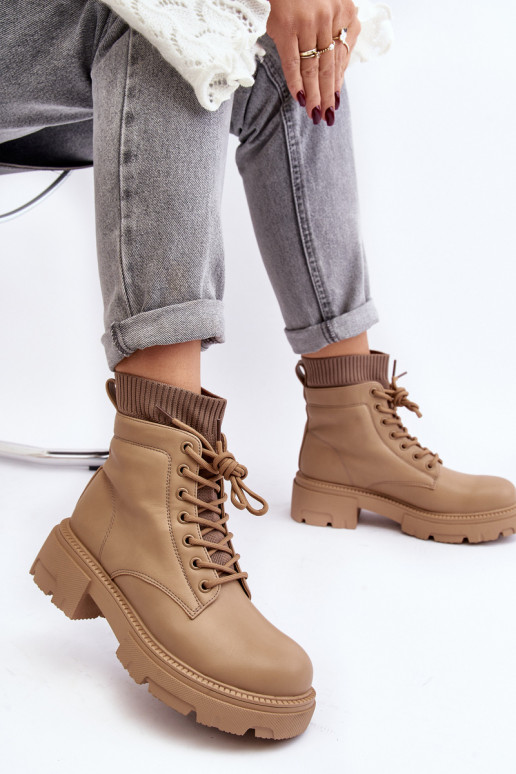 Schuhe Damenstiefel mit Sockensohle, beige Rivella Schuhe Damenstiefel mit Sockensohle, beige Rivella