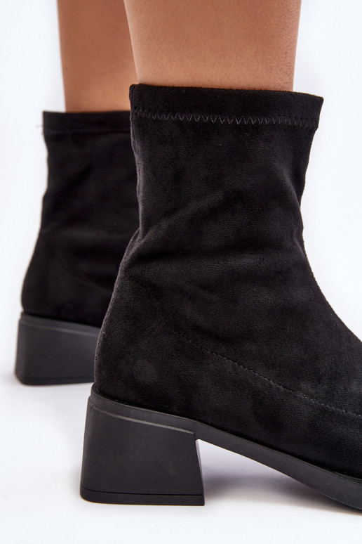 Bottines femme à talon bas noires Aphroteia Bottines femme à talon bas noires Aphroteia