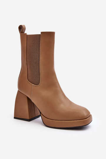 Bottines à plateforme pour femmes de couleur marron Stelares