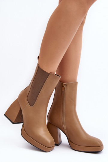 Bottines à plateforme pour femmes de couleur marron Stelares 2
