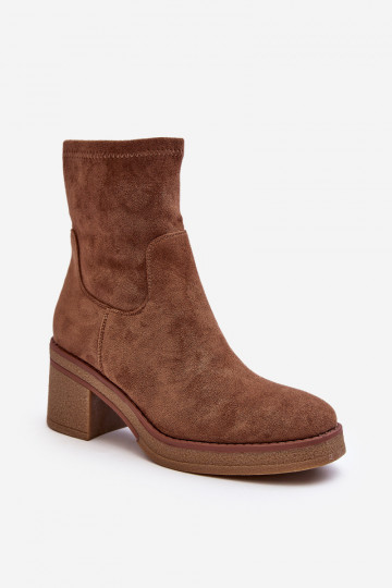 Bottines à talons hauts couleur marron Argastis