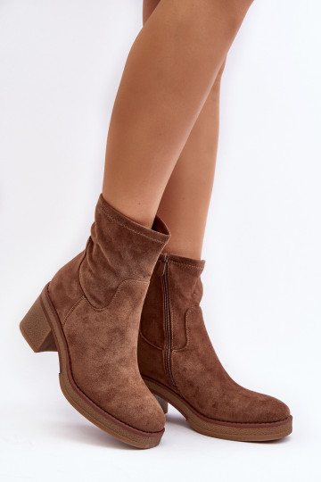 Bottines à talons hauts couleur marron Argastis 2