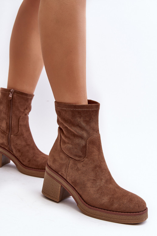 Bottines à talons hauts couleur marron Argastis Bottines à talons hauts couleur marron Argastis