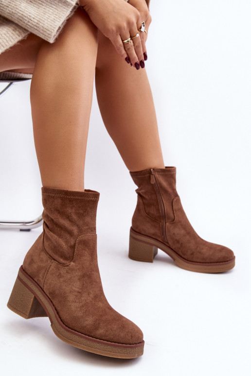 Bottines à talons hauts couleur marron Argastis Bottines à talons hauts couleur marron Argastis