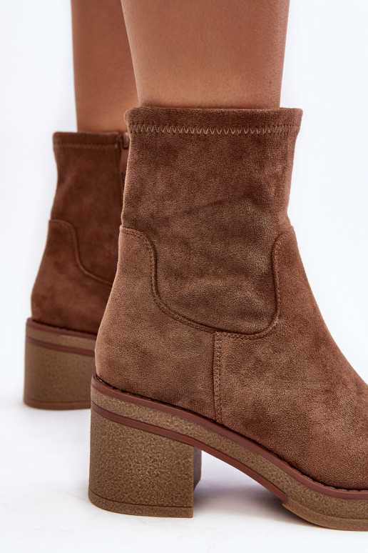 Bottines à talons hauts couleur marron Argastis Bottines à talons hauts couleur marron Argastis