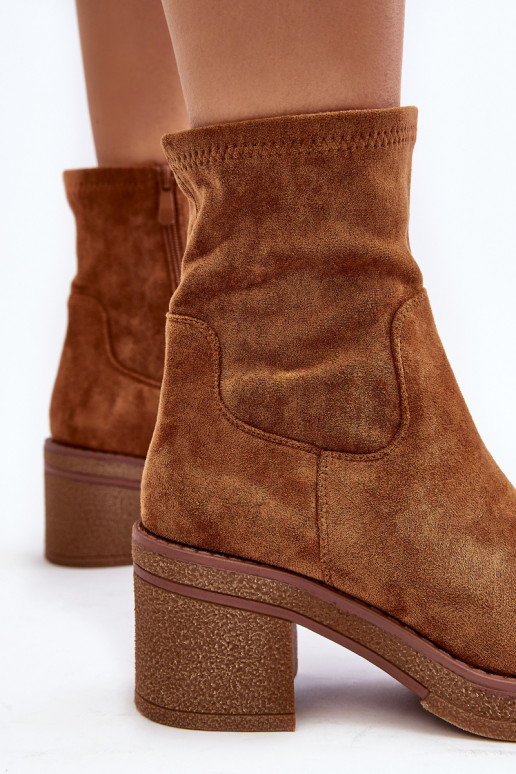 Bottines à talons hauts couleur marron Argastis