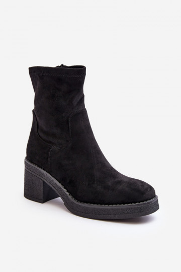 Bottines à talons hauts de couleur noire Argastis