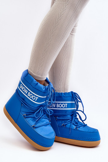 Bottines d'hiver à lacets couleur bleu Soia 2