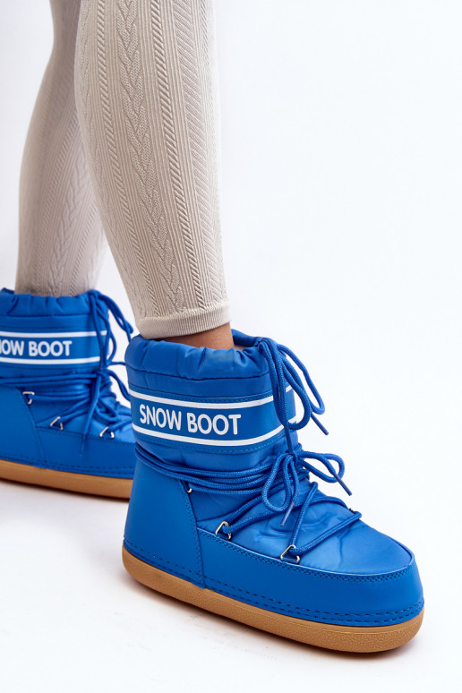 Winterlaarzen met veters blauwe kleur Soia Winterlaarzen met veters blauwe kleur Soia