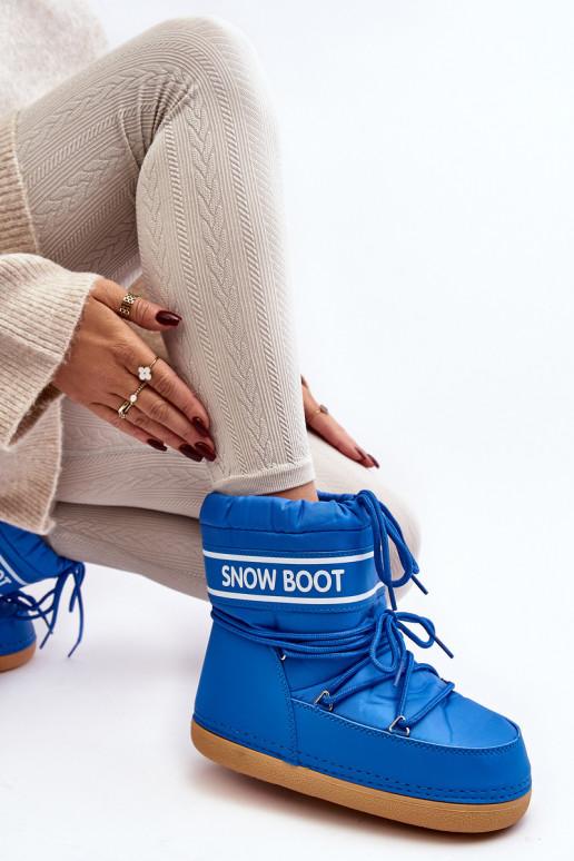 Winterlaarzen met veters blauwe kleur Soia Winterlaarzen met veters blauwe kleur Soia