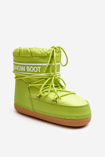 Bottes d'hiver à lacets de couleur verte Soia