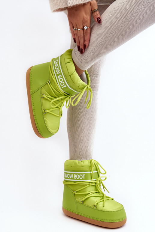 Bottes d'hiver à lacets de couleur verte Soia