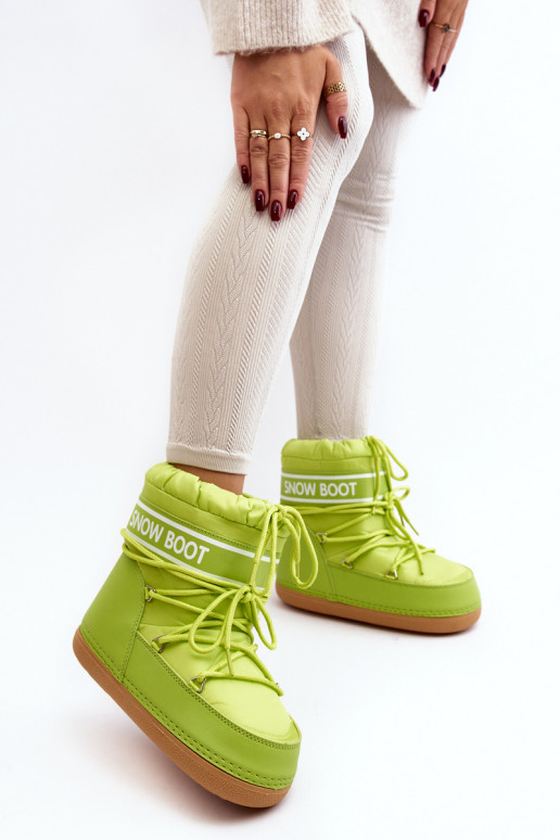 Bottes d'hiver à lacets de couleur verte Soia